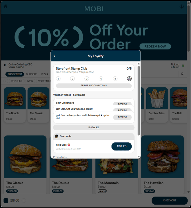 MOBI Storefront Loyalty- Stamp Card